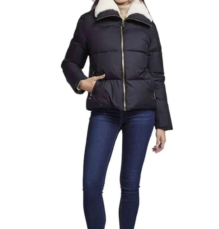 Down Jacket In Black Sophisticated Women's Tailored