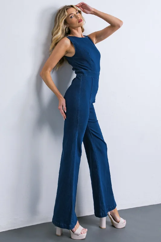 KISS AND WON'T TELL DENIM JUMPSUIT Women