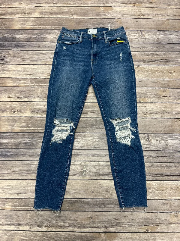 Jeans Skinny By Frame In Blue Denim, Size: 6 Athletic Women's 