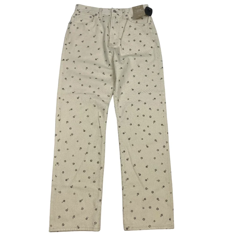 Jeans Straight By Madewell In Cream Denim, Size: 6 Gym