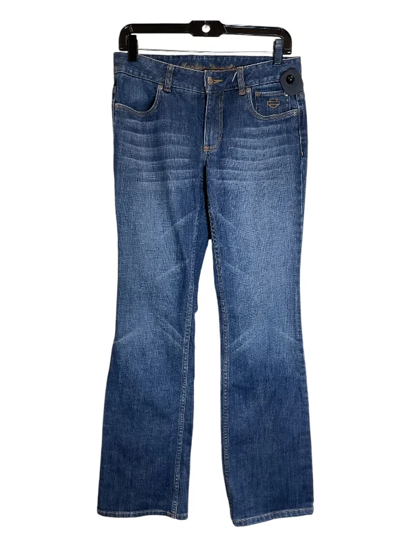 Jeans Boot Cut By Harley Davidson In Blue Denim, Size: 4 Monochromatic All - in - one