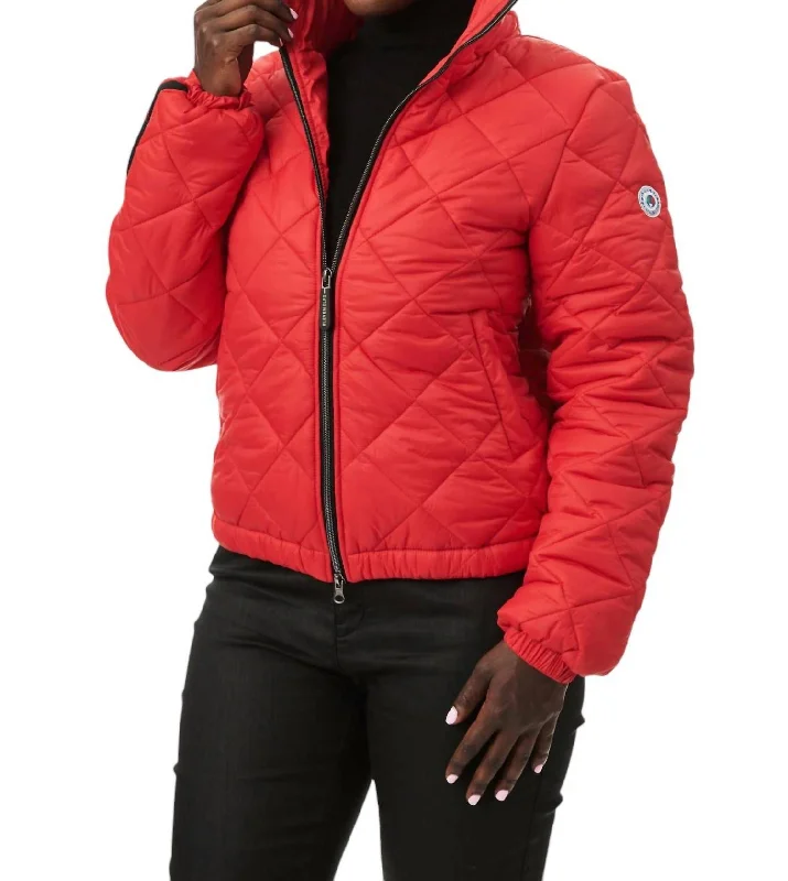 Stella Vegan Bomber Jacket In Chili Red Australian Beach