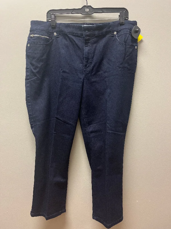Jeans Cropped By Chicos In Blue Denim, Size: 16 Compression