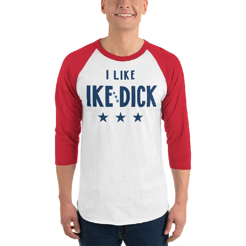 I Like Ike and Dick 1952 Campaign 3/4 Sleeve Baseball Raglan Refined Women's Hand - crafted