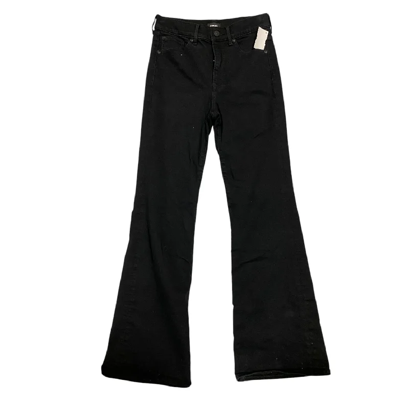 Jeans Flared By Express In Black, Size: 2 Stylish Women's Tropical 