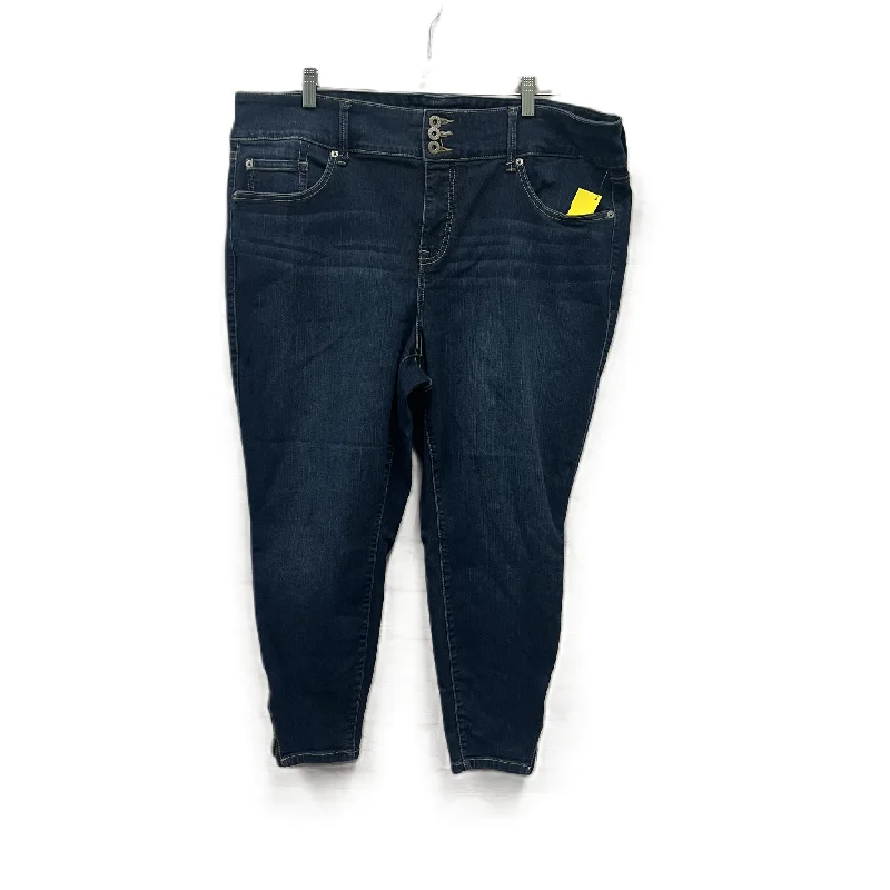Jeans Skinny By Torrid In Blue, Size: 22 Feminine Women's Style 