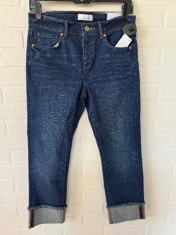 Jeans Straight By Loft In Blue Denim, Size: 4p Stylish Women's Neon