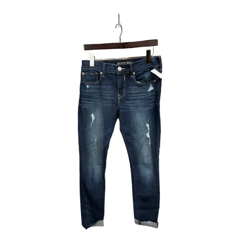 Jeans Straight By Express In Blue Denim, Size: 6 Earthy Women's 