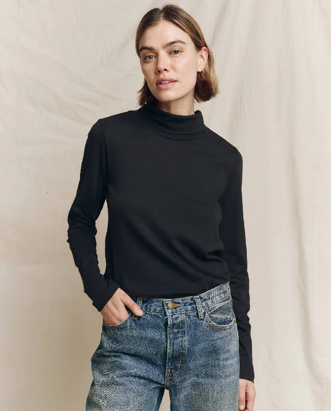 The Turtleneck. -- Almost Black Trendy Women's Oversized
