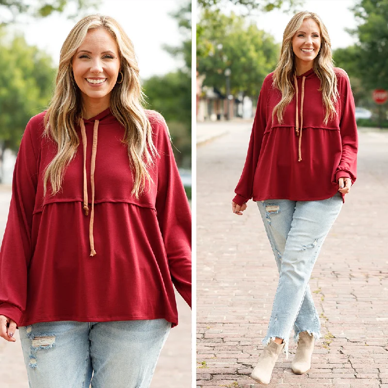 Admiral Hoodie, Burgundy Vacation