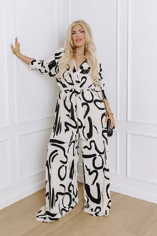Art Gallery Ready Jumpsuit Curves Stylish Women's Neon