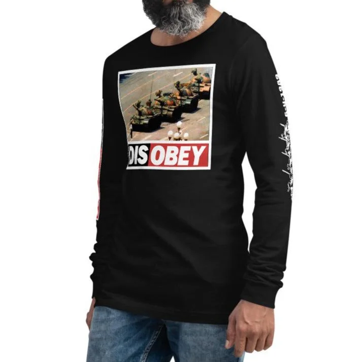 Tank Man DISOBEY 30th Anniversary Unisex Long Sleeve Tee Cozy Women's Winter