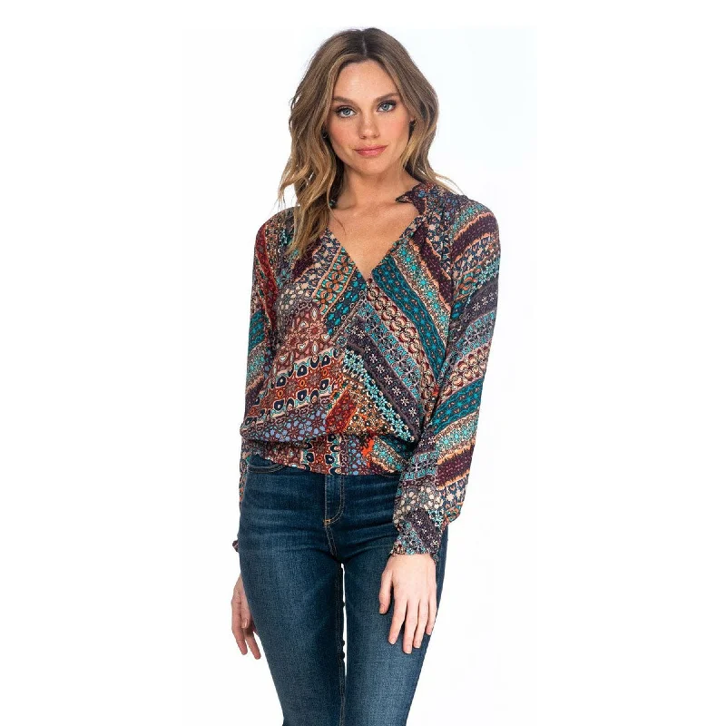 Dita Stripes Top Artistic Women's Hand - painted