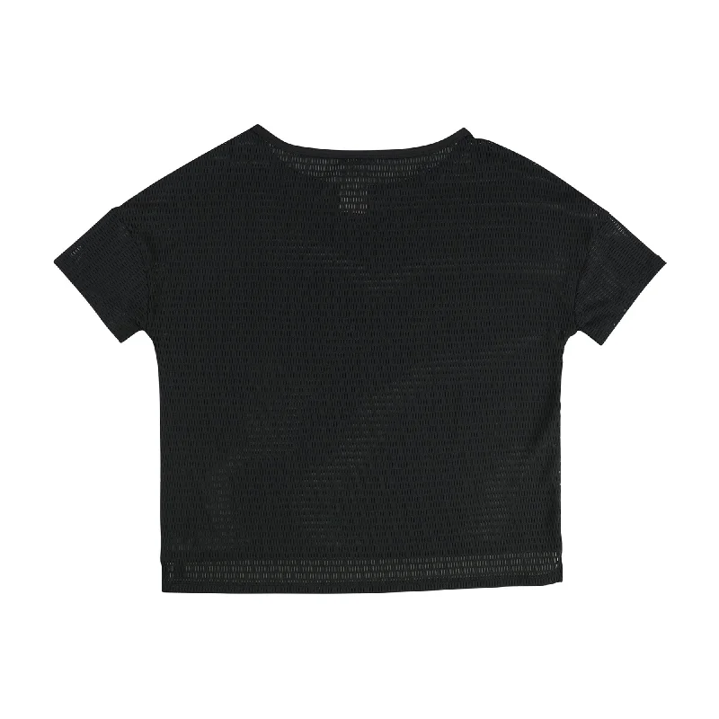 Reebok Womens Mesh Performance Speedwick Embellished T-Shirt, Black, Small Traditional Women's Wool