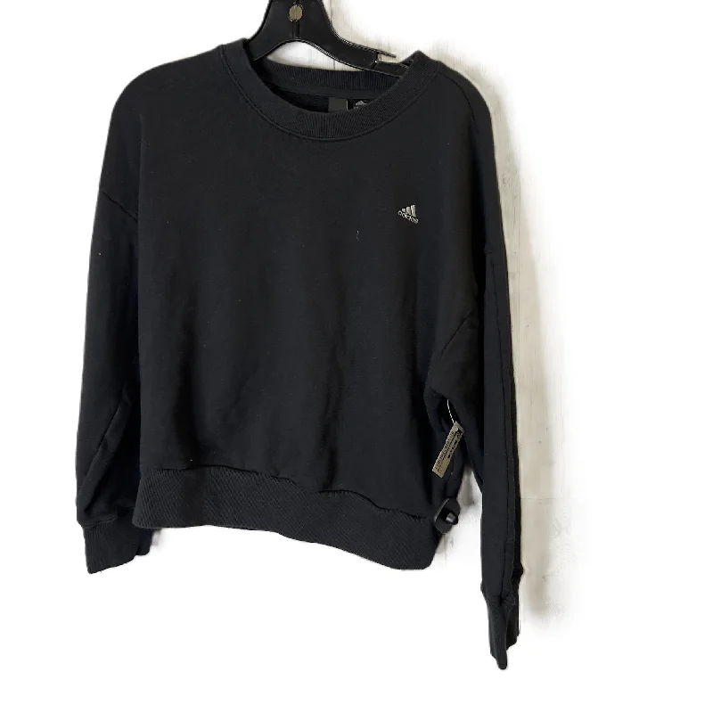 Athletic Sweatshirt Crewneck By Adidas In Black, Size: M Sophisticated Women's Tailored