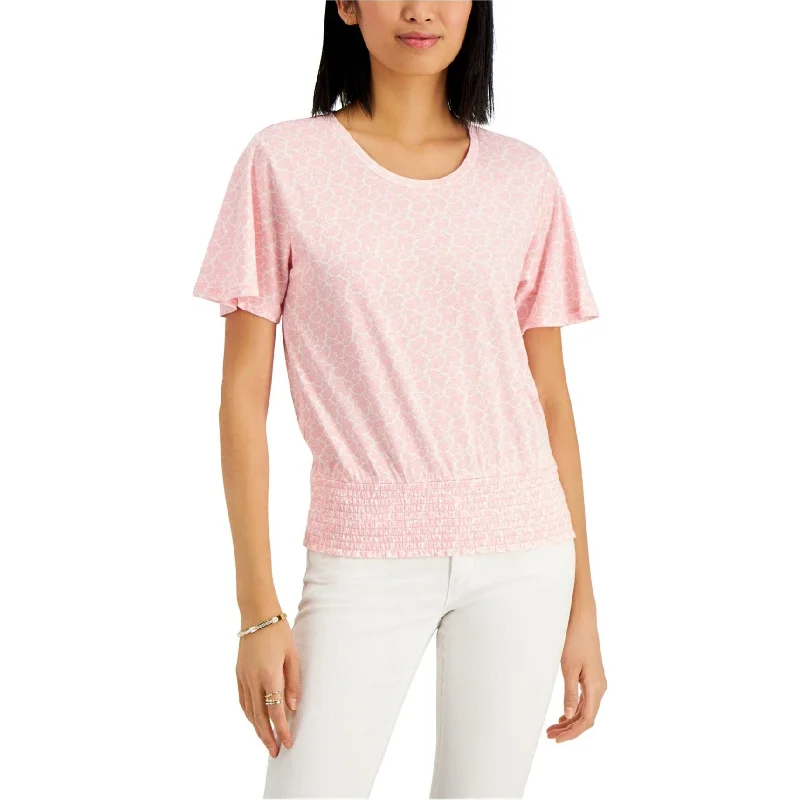 Michael Kors Womens Smocked Waist Pullover Blouse, Pink, X-Large Refined Women's Hand - crafted Michael Kors Womens Smocked Waist Pullover Blouse, Pink, X-Large Refined Women's Hand - crafted
