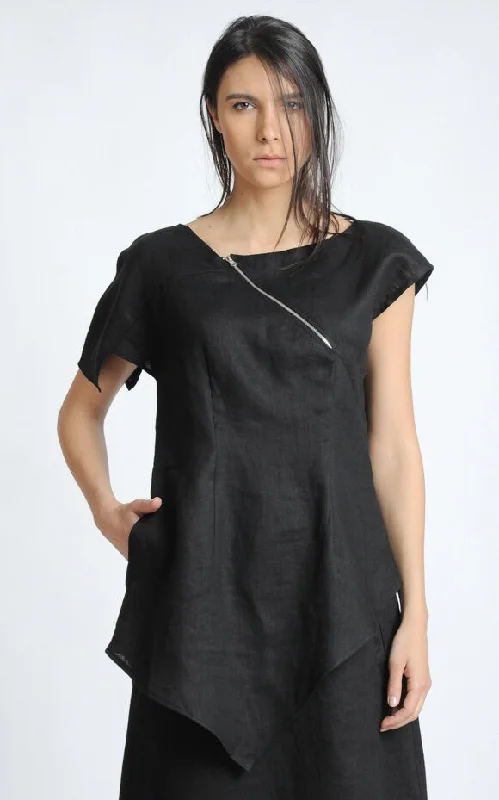 Black Short Sleeve Tunic Bold Women's Statement