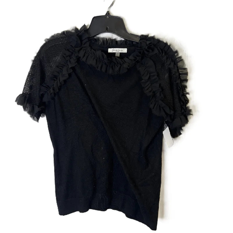 Top Short Sleeve By Siani In Black, Size: L Modern Women's 
