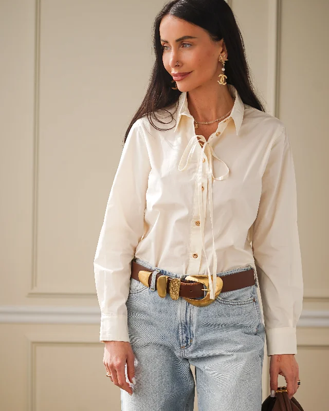 Secretariat Poplin Shirt - Basic (Ivory) British Gentlewoman Style