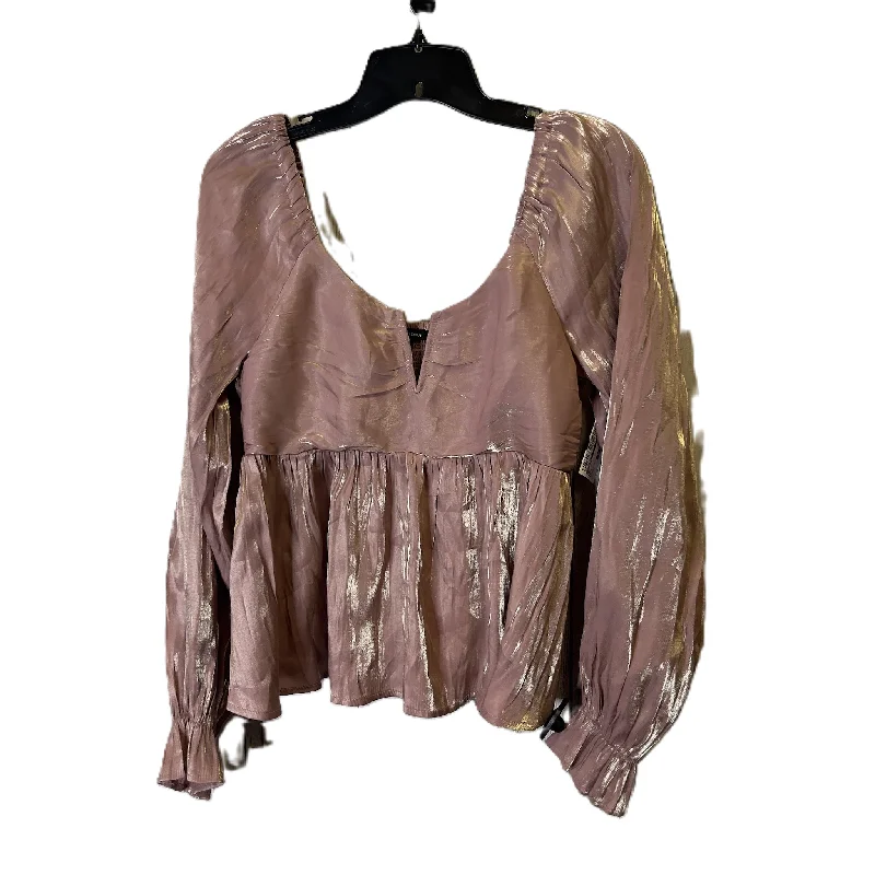 Top Long Sleeve By Versona In Pink, Size: M Hip Women's Urban