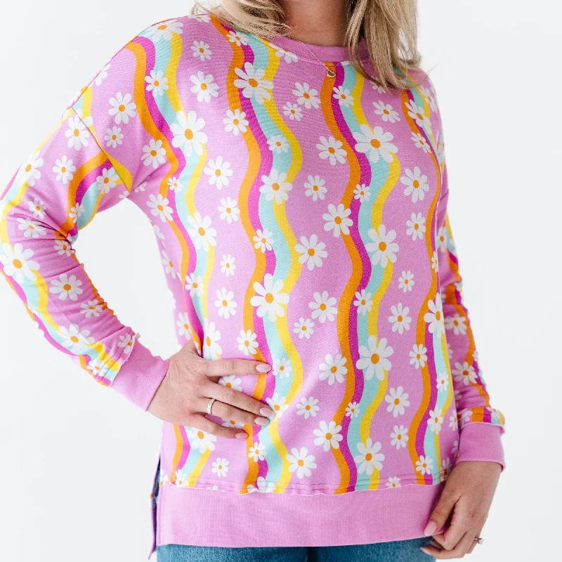 Disco Daysies Women's Crew Neck Sweatshirt Adventure