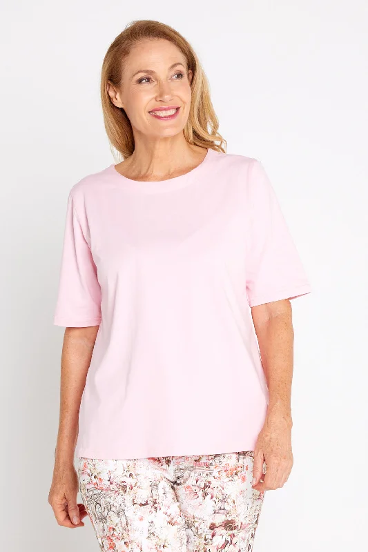 The Essential Tee - Baby Pink Practical Women's Quick - dry