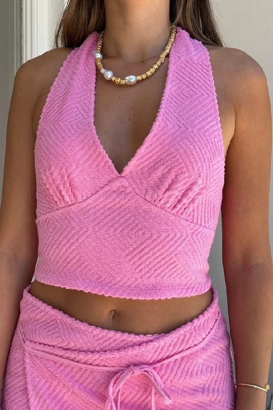 Cali Halter Top Pink French