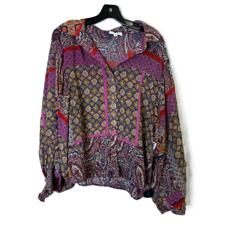Top Long Sleeve By Ee Some In Multi-colored, Size: L Geometric