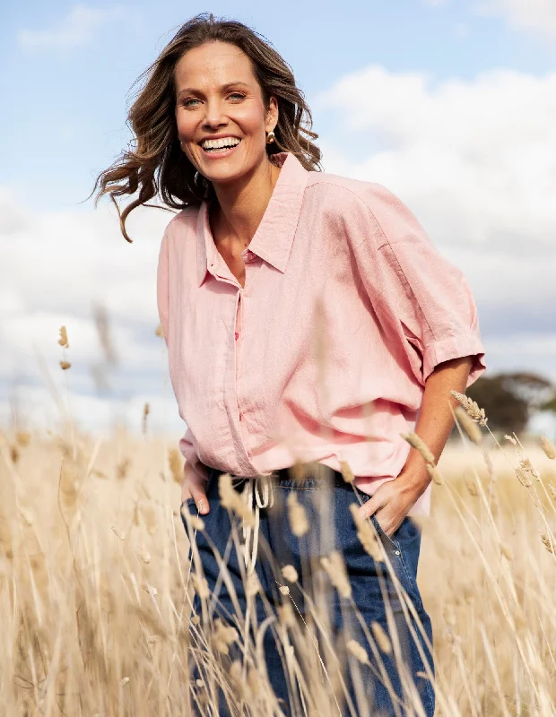 Jemima Shirt Pink Blush Polished Women's Silk