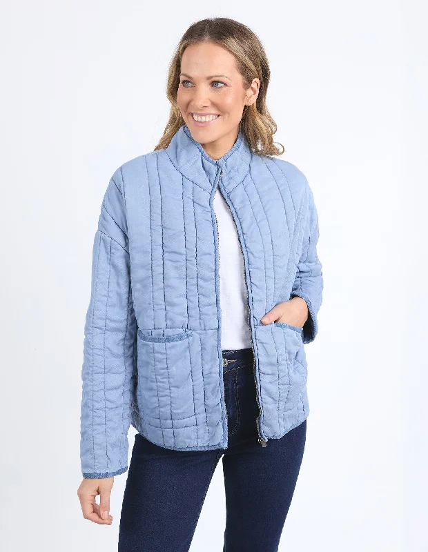 Sparrow Quilted Jacket Steel Blue Traditional Women's 