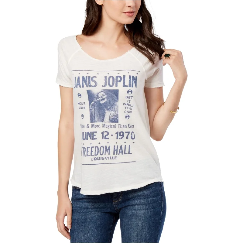 Lucky Brand Womens Janis Joplin Graphic T-Shirt, White, Small Trendy Women's 