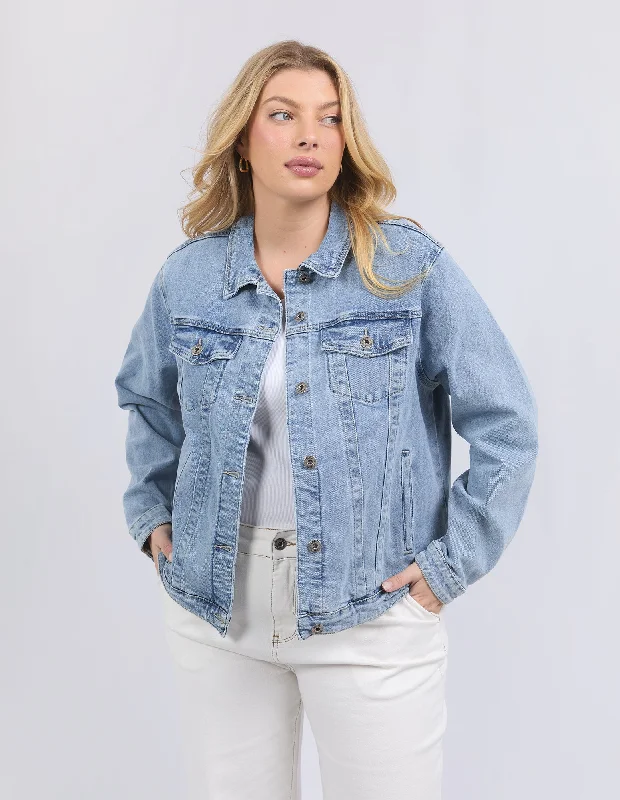 Becca Denim Jacket Light Blue Wash Athletic Women's 