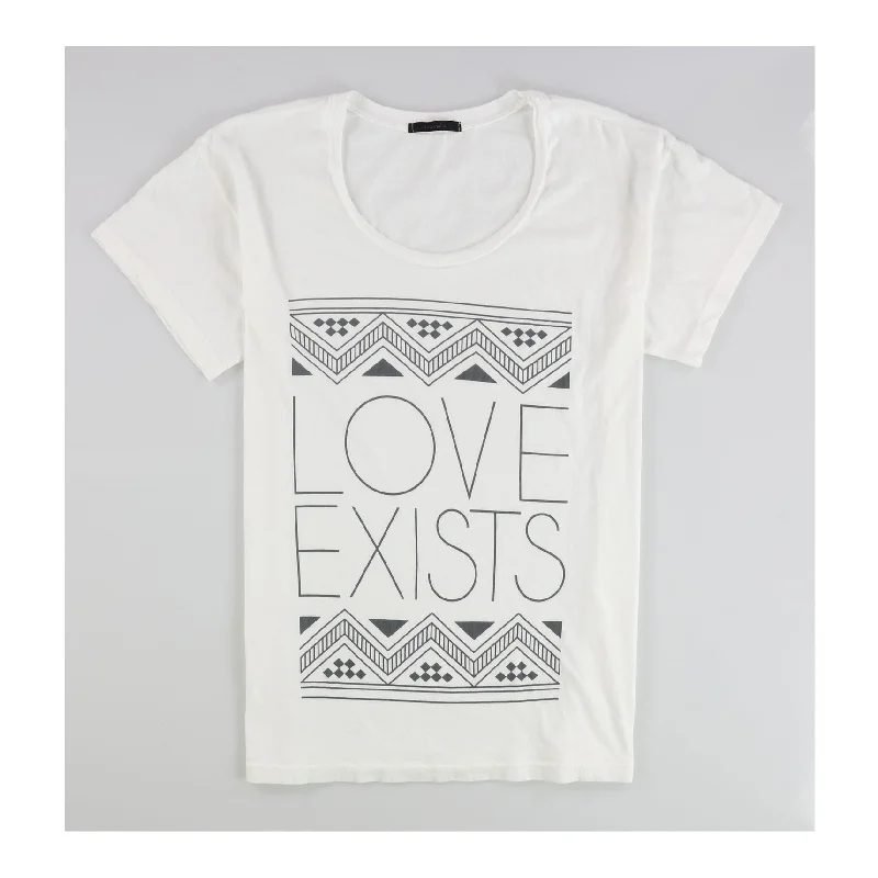 dirty violet Womens Love Exists Graphic T-Shirt, White, Medium Sophisticated Women's Tailored