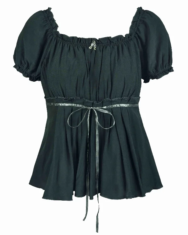 Courtyard Blouse - Evergreen Sleek Women's Metallic