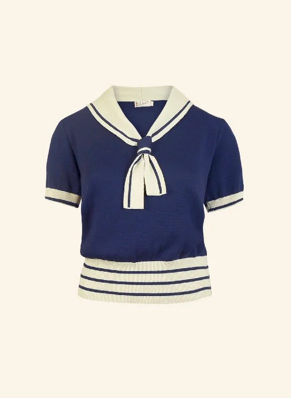 Sailor Knitted Top - Navy Modern Women's Tech