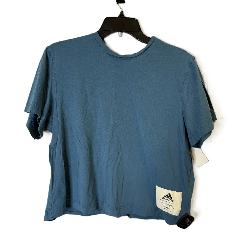 Athletic Top Short Sleeve By Adidas In Blue, Size: M Vintage Women's 1970S 