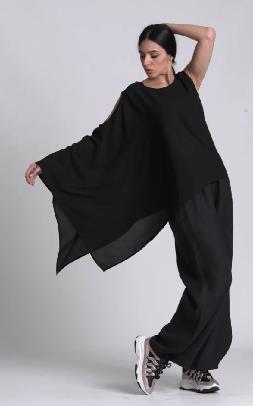 Black Plus Size Top Dapper Women's Bow - adorned