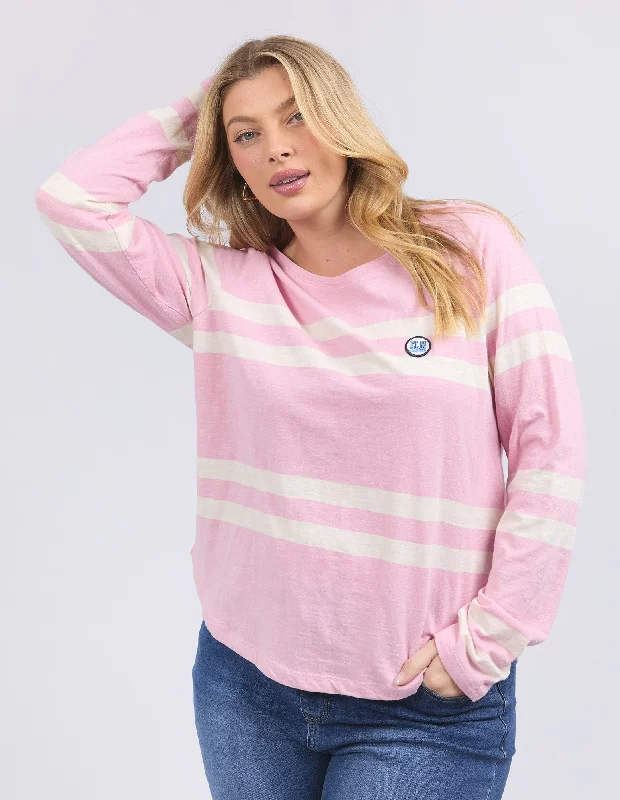 Allegra Long Sleeve Tee Soft Pink Classic Women's Tweed