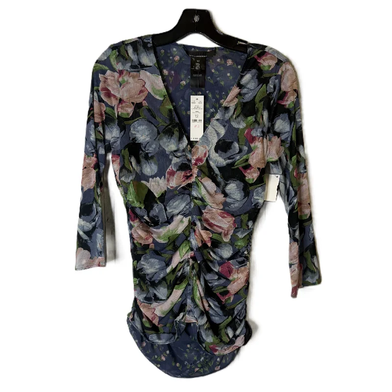 Top Long Sleeve By White House Black Market In Floral Print, Size: Xs Traditional Women's 