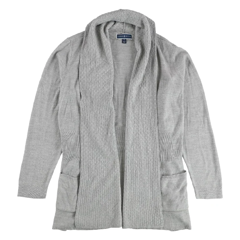 Karen Scott Womens Textured Cardigan Sweater, Grey, 1X Elegant Women's 