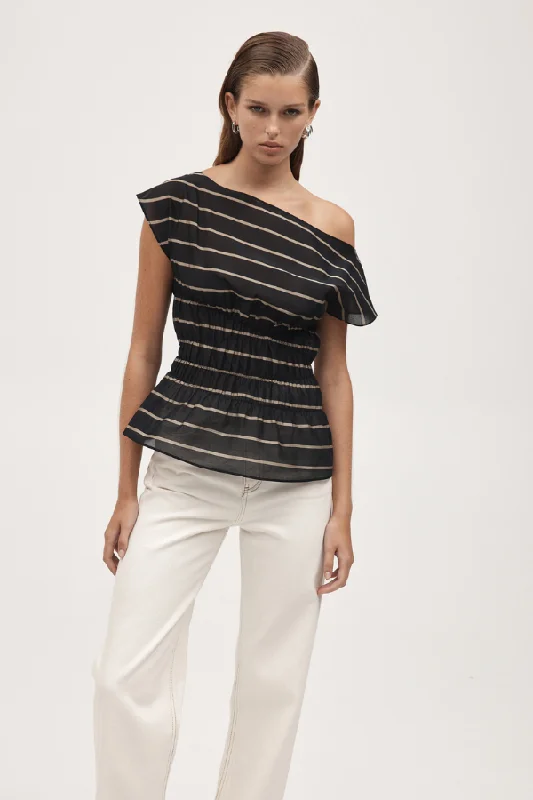 Aida Top Black Stripe Vacation