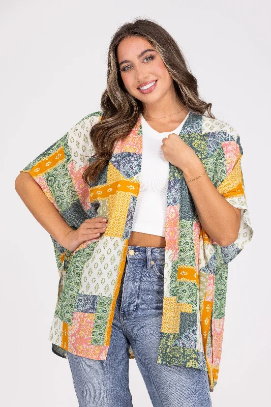 Patches in Paradise Women's Open Front Hi-Lo Kimono *Final Sale* Stylish Women's Tropical 