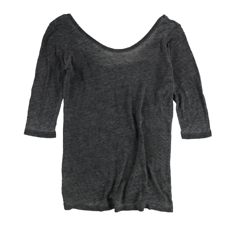 Chaser Collection Womens Solid Basic T-Shirt, Grey, Medium Relaxed Women's 