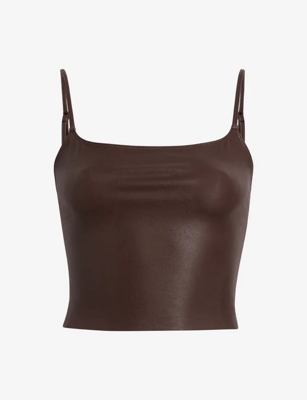 Faux Leather Cami Crop Top Modern Women's Tech