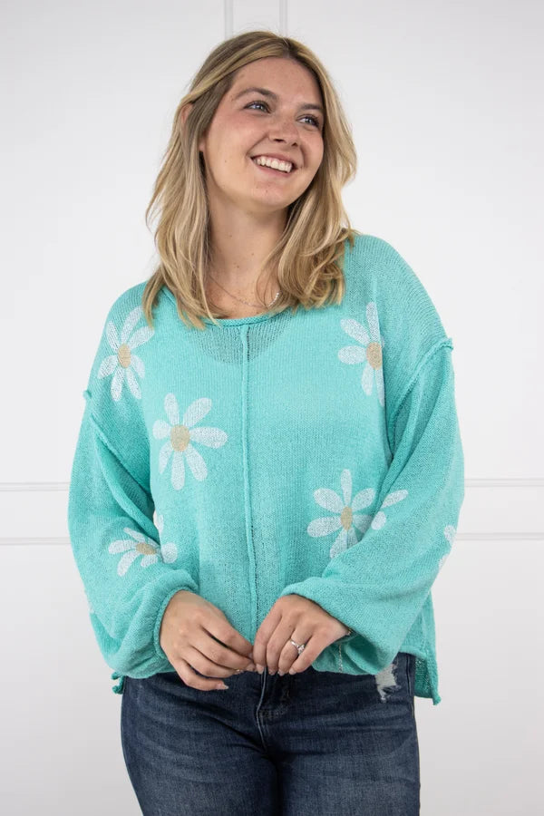Paradise of Petals Women's Floral Balloon Sleeve Sweater *Final Sale* Adventure