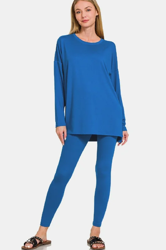 Grace Brushed Microfiber Top and Leggings Lounge Set Relaxed Women's Beachy