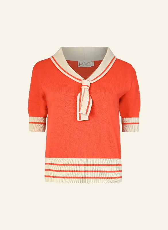 Sailor Knitted Top - Coral Refined Women's Classic 