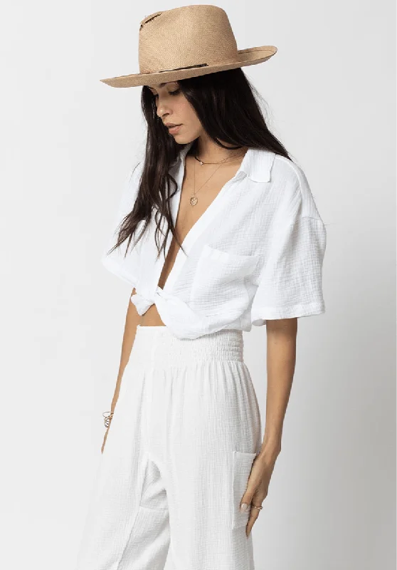KNOT FRONT SHORT SLEEVE SHIRT Geometric