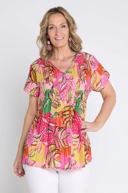 Kayla Cotton Short Sleeve Top - Dot-Cross Practical Women's Multi - 