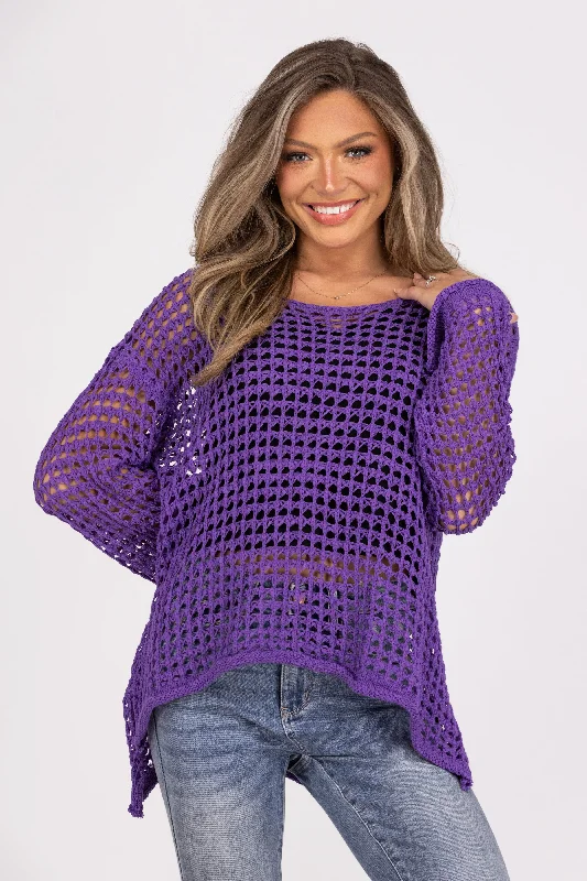 Passion Women's Open Knit Bell Sleeve Hi Lo Sweater * Final Sale* Australian Beach